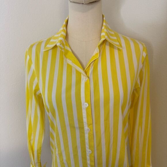 [Harshman Los Angeles] Yellow Striped Quinn Shirt - Size XS - Picture 2 of 7